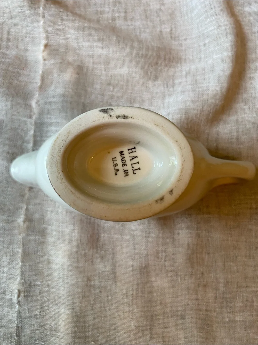 HALL made in USA Small Ceramic Gravy Boat - serving gravy, sauces, dressings etc